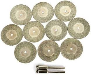 AASONS 12 pcs Mini Diamond Saw Blade 10pcs Diamond Blade Set 22mm Diameter Mini Diamond Saw Blade with 2pc Connecting 3mm Shank for Mini Die Grinder Rotary Bit Set
