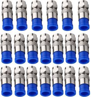 WOWSOME RG6 Compression Connectors Adapter RF Coaxial Cable Connector 20Pcs F Connectors for Coax Cable F Type Straight Antenna Cable Connector Wire Connector