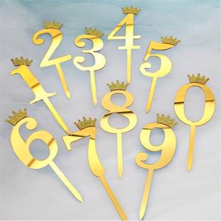 MOREL ‘0 TO 9’ NUMBERS CAKE TOPPER / CAKE DECORATION ITEM / SPECIAL CAKE DECORATION FOR KIDS WIFE HUSBAND FRIEND COUSIN - PACK OF 10
