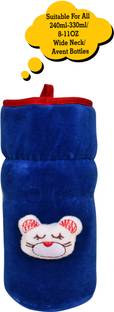 The Little Lookers Bottle Cover for Philips Avent/Wide Neck Feeders Soft Plush Stretchable Baby Feeding Bottle Cover with Easy to Hold Strap (Royal Blue, Wide Neck 240-330ml/8-11OZ)