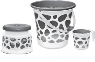 MILTON Duplex Bucket Set Of 3 Pcs Capacity 20 L 20 L Plastic Bucket