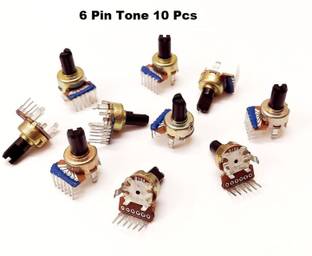 ERHIndia (Pack of 10 pcs) 100k Volume Control Variable Resistor Potentiometer 100 k 6 pin Controller for Amplifier Kits, Home Theater, and other Applications Electronic Components Electronic Hobby Kit
