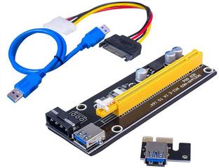 Xsentuals PCI-E 1x to 16x Adapter Card USB3.0 Data Cable Power Cable Kit Mining Card GDDR4 16 GB NVIDIA Chipset 64 bit 120 MHz Graphics Card