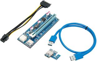 Xsentuals PCI-E Riser for Mining, PCIE 1x to 16x Graphics Card Extension Cable GPU Riser Adapter USB 3.0 6-Pin PCIE to SATA Power Cable for Bitcoin Litecoin Ethereum Mining ETH (60CM) GDDR4 16 GB NVIDIA Chipset 64 bit 120 MHz Graphics Card
