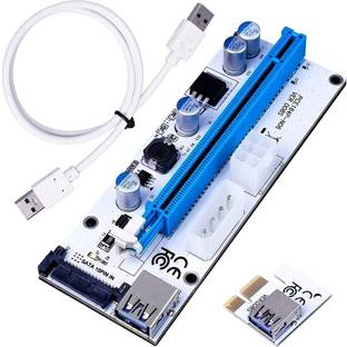 Xsentuals STC PCIe Riser Adapter VER 008S PCI-E 16x to 1x 60 cm USB 3.0 Extension Cable and 4 Pin 6 PinB-SATA Power -Ethereum Mining ETH GDDR4 16 GB NVIDIA Chipset 64 bit 120 MHz Graphics Card