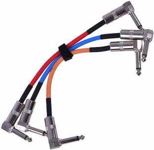 KADENCE Stage And Studio Patch Cable, 2-1/4" Right, Multicolored, 6in Angled Double Angled TRS Patch Cable