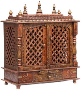 CRAFTSFORT (Mandir) Temple for Home Pooja, Arti Solid Wood Home Temple