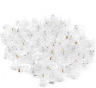 Papan 100 pieces pack of Un-shielded RJ-45 Plug Connector CAT5 CAT5e CAT6 Network LAN Crimps Wireless Ethernet Lan Adapter compatible with Windows