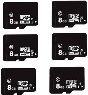 13-HI-13 Class 10 MicroSD 8 GB Card 48 MB/s Memory Card Pack Of 6 Pro 8 GB MicroSD Card Class 10 48 MB/s  Memory Card Compatible with Mobile, Camera, Computer, Gaming Console, Tablet