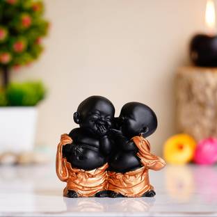 Royalbox Handcrafted Resine Little Laughing Buddha Showpiece for Home and office Decorative Showpiece  -  11 cm