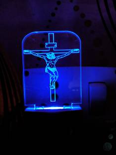 NOGAIYA 3D Illusion LED Light Night Lights for 7 Colors Led Changing Lighting Bedroom Decoration JESUS NIGHT LAMP( 10 cm, Multicolor ) Night Lamp (10 cm, Multicolor) Night Lamp
