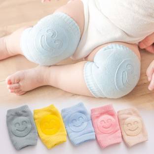 BZILO Smiley Baby Knee Pads for Crawling | Elbow Safety Protector 2 Pairs JMD KNEE PAD PACK OF TWO PAIRSC A Baby Knee Pads