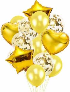 SOI Solid Golden Confetti with Metallic and Foil Balloon Kit Balloon