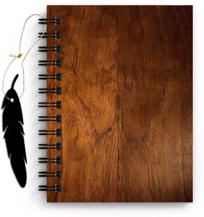 DI-KRAFT Wooden Printed Diary with Bookmark for Home and office use (6*8Inch) A5 Diary Unruled 160 Pages