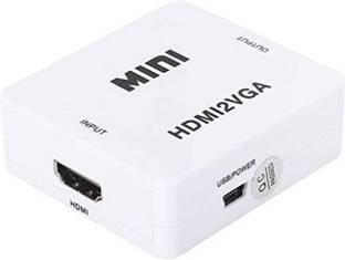 JIVI HDMI to VGA HD Video Converter HDMI to VGA 1080p Converter Adapter HDMI2VGA Female to Female with 3.5mm Audio Port (HDMI to VGA) Electronic Components Electronic Hobby Kit