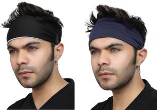 Bismaadh Reversible Polyester & Spandex Elastic Multifunctional Yoga - Running Headband for Men & Women Head Band