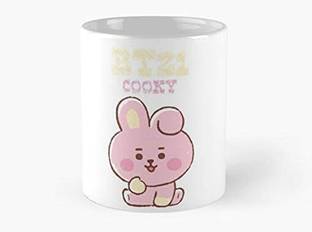 craft maniacs CM BT21 INNOCENT COOKY 350ML CERAMIC MUG FOR COFFEE/TEA | OFFICIALLY LICENSED BT21 MERCH Ceramic Coffee Mug