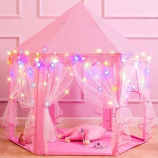 Attire Kids Prince , Princess Castle With Led Star Lights,Play Tents For Kids Hexagon