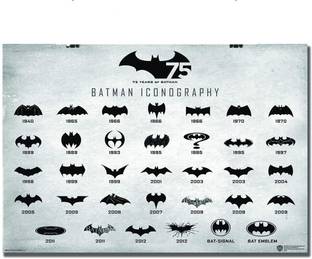 Batman Logo Evolution Poster Maxi 24 x 36 inches Paper Print