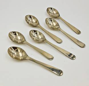 SHLINCO 100% Pure Brass Spoon, Serveware Tableware, Home, Kitchen, Puja, Hotel & Restaurant Length 15.6 CM Brass Dessert Spoon Set