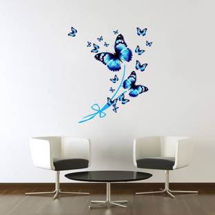 VCREATE DECOR 67 cm Butterfly Wall Sticker And Decal Self Adhesive Sticker