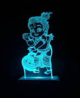 PZOZ 3D Amazing Krishna Night Lamp(MultiColor) Night Lamp