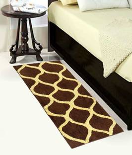 RM Handloom Brown, Yellow Polyester Runner