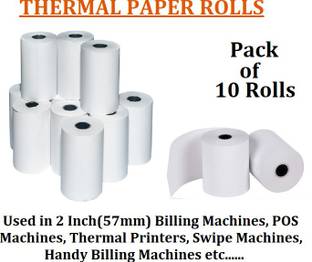 AIMERS Paper Rolls 58MMx25Mtr(2 Inch) Thermal Paper roll for Billing Machines, Swipe Machine Roll (Set of 10 Rolls) 58mm 70 gsm Thermal Paper