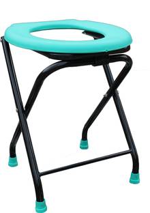 KBG Comfort Premium Folding Commode Chair/Stool- C Green Commode Chair