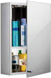 VicTac Stainless Steel Bathroom Cabinet with Mirror Door for Wash Basin/Kitchen/Bedroom (10X16 Inches) Stainless Steel Wall Shelf