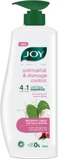 Joy Natural Actives Anti Hairfall & Damage Control 4-in-1 Multi Action Conditioning Shampoo With Red Onion Keratin, Cactus & Garlic extracts | Anti Hair Fall Conditioning Shampoo