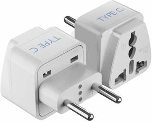 ELITEHOME India to Europe, Turkey, Spain & More (Type C) Travel Adapter Plug - 2 Pack Worldwide Adaptor