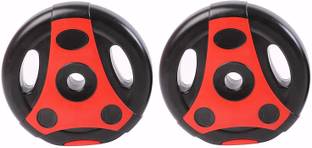 KOBO Vinyl Plates With Grip Handles Weight For Home Gym 1 Kg x 2 = 2 Kg (IMPORTED) Fixed Weight Dumbbell