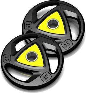 yash fitness 30 kg Neon Pop Set of 15Kg X 2 Gym Olympic Size plates Black (30Kg) Home Gym Combo