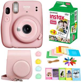 FUJIFILM instax mini 11 Instax Mini 11 Pink with 10x2 Film + Hanging Frames + Plastic Frames + Case + ...