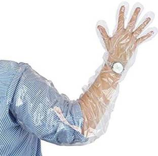 Forgesy Long Hand Transparent medical Plastic Gloves Polyisoprene Examination Gloves