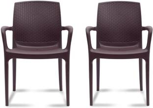 Supreme TEXAS BROWN SET OF 2 CHAIR FULLY COMFORT nd weight bearing capacity 200 kg outdoor chair Plastic Outdoor Chair