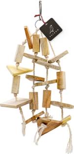 PETZOO Creative Chewable Hanging Toy For Big Birds, Macaw, African Grey Pet Toy, Parrot, Alexandrine, Budgies, Hamster Cage Accessories, Resting Toy & Wooden Training Aid For Bird & Parrots Wooden Chew Toy, Training Aid, Perch For Bird