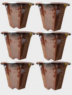 Inside Styles Decorative Plant Contrainers [Diameter 8 Inches, Height 6 Inches] Plant Container Set