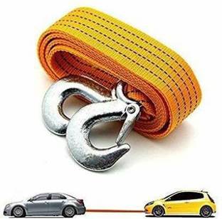 MK Mankrit Premium Heavy Duty 4M Long Tow Belt || Super Strong Emergency Heavy Duty || Car Tow Cable || 3 Ton Towing Strap Rope || with Dual Heavy Duty Forged Hooks || Yellow Color || 4 m Towing Cable (Nylon, 3000 kg Pull Capacity) 4 m Towing Cable