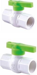 RN UPVC BALL VALVE, HEXAGONAL TYPE HEAVY, SOCKET & THREAD ART NO- RN_3750&3760_20MM(3/4") COMBO PACK OF 2 Ball Valves
