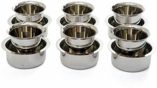 SRS Coffee Glass/Tumbler with Dabara, Set of 6, Size 2-150 ml/Glass (Stainless Steel) Stainless Steel Coffee Mug