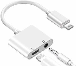IMMUTABLE White 2 in 1 Dual Port Cable Adapter 3.5mm Earphone Jack Phone Converter