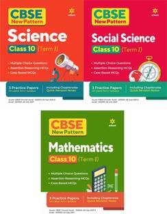 Arihant CBSE New Pattern MCQ Based SCIENCE, SOCIAL SCIENCE, MATHS For (TERM-I) Class-10 (3-BOOK SET)