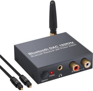 microware Digital To Analog Audio Converter with Bluetooth 5.0 Receiver Coaxial Toslink To Analog Stereo L/R RCA 3.5mm Audio Adapter Media Streaming Device