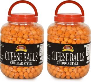 FOOD ESSENTIAL Cheese Balls (Cheddar Flavour, Plant-based Snack, Party Pack)