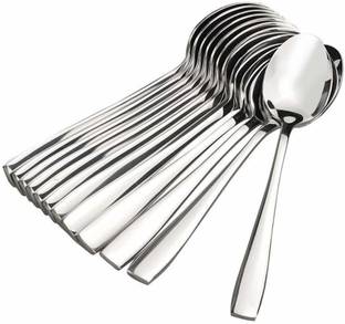 Bloom Stainless Steel Dinner/ Table Spoons, Length 16 cm, Set of 12, Silver Stainless Steel Table Spoon Set (Pack of 12) Stainless Steel Table Spoon Set
