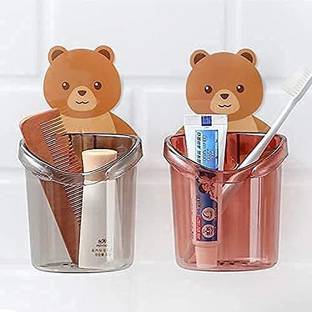 Akshar collection Teddy Bear Tooth Brush Holder Plastic Toothbrush Holder