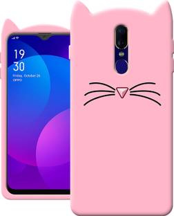 JASSSTORE Back Cover for Oppo F11 3D Mustache Ear Kitty Silicon With Super Flexibility Girls Case