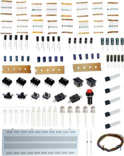CodifyMonk Breadboard Kit (Resistors, Capacitors, Switches, LED's, 555IC's, Diodes, Transistors and Breadboard) Educational Electronic Hobby Kit